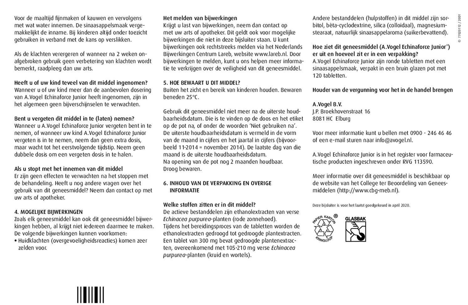 Echinaforce Junior Tabletten afbeelding van document #2, bijsluiter