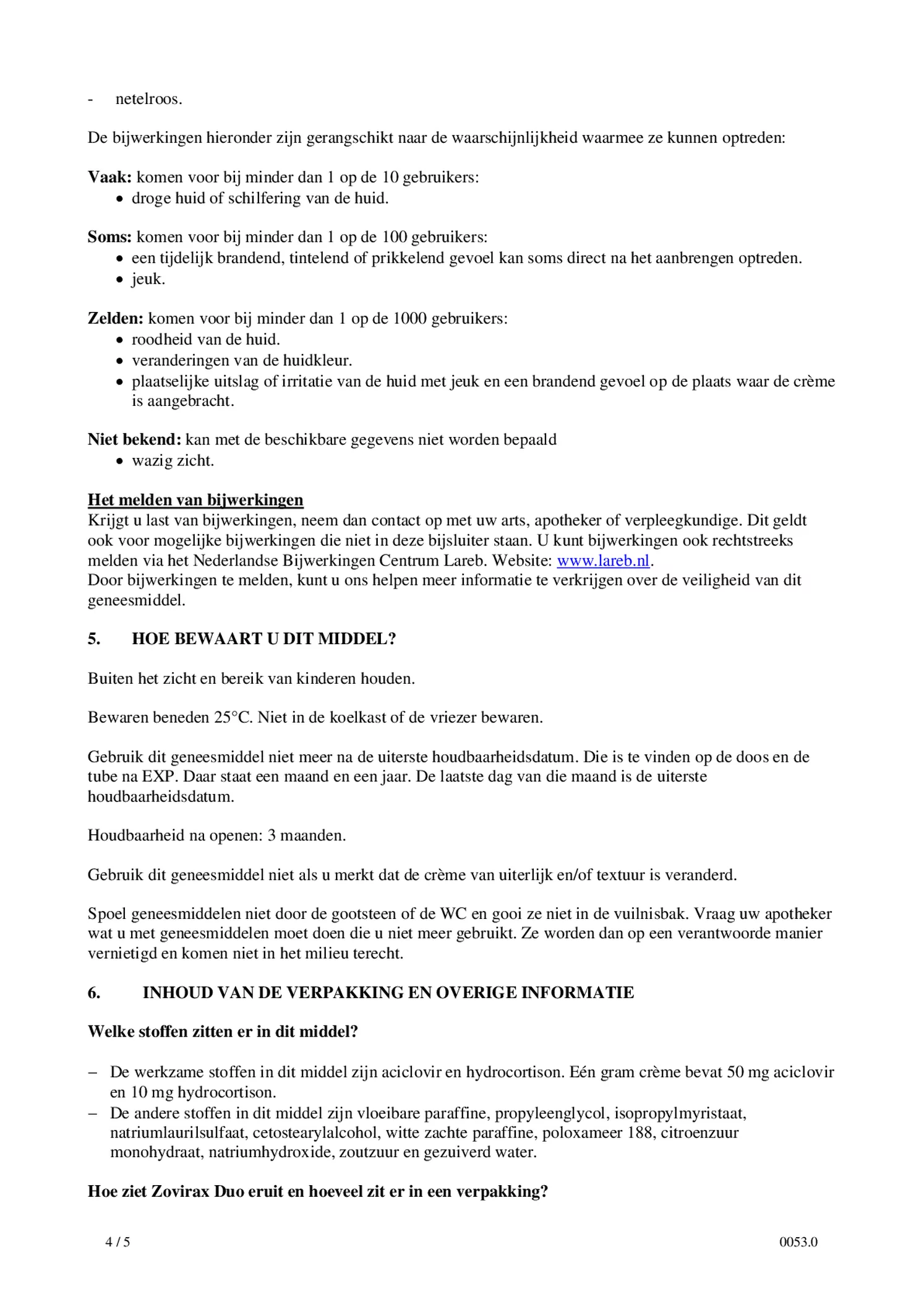 DUO Koortslip crème, Aciclovir 50mg/g en Hydrocortison 10mg/g afbeelding van document #4, bijsluiter