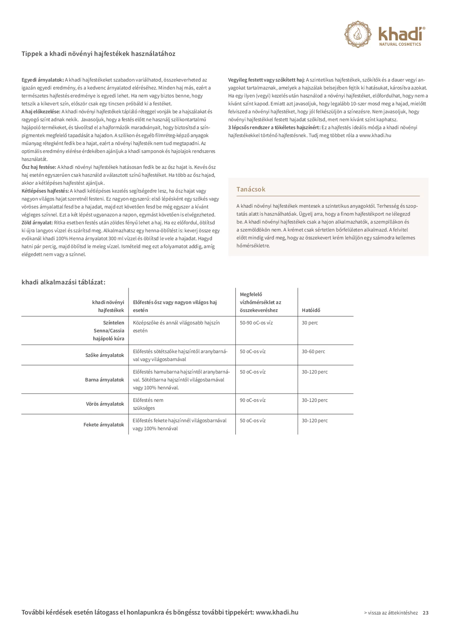 Haarverf Pure Henna afbeelding van document #23, gebruiksaanwijzing