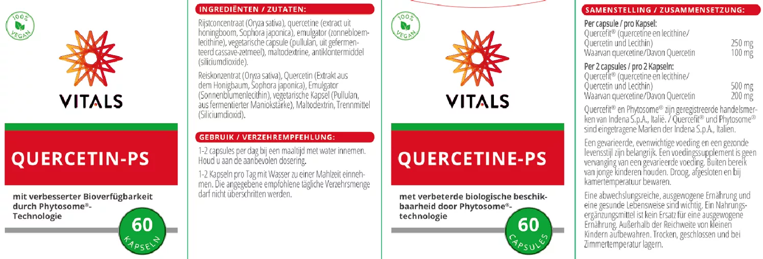 Quercetine-PS Capsules afbeelding van document #1, etiket