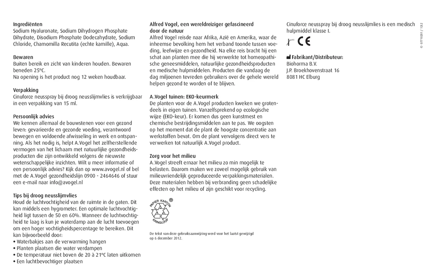 Cinuforce Neusspray Extra Sterk + Neusspray Droog Neusslijmvlies & Korstjes Combiverpakking afbeelding van document #4, gebruiksaanwijzing