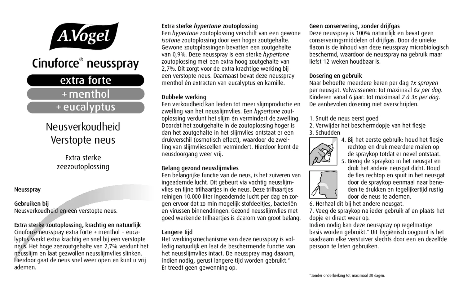 Cinuforce Neusspray Extra Sterk + Neusspray Droog Neusslijmvlies & Korstjes Combiverpakking afbeelding van document #1, gebruiksaanwijzing