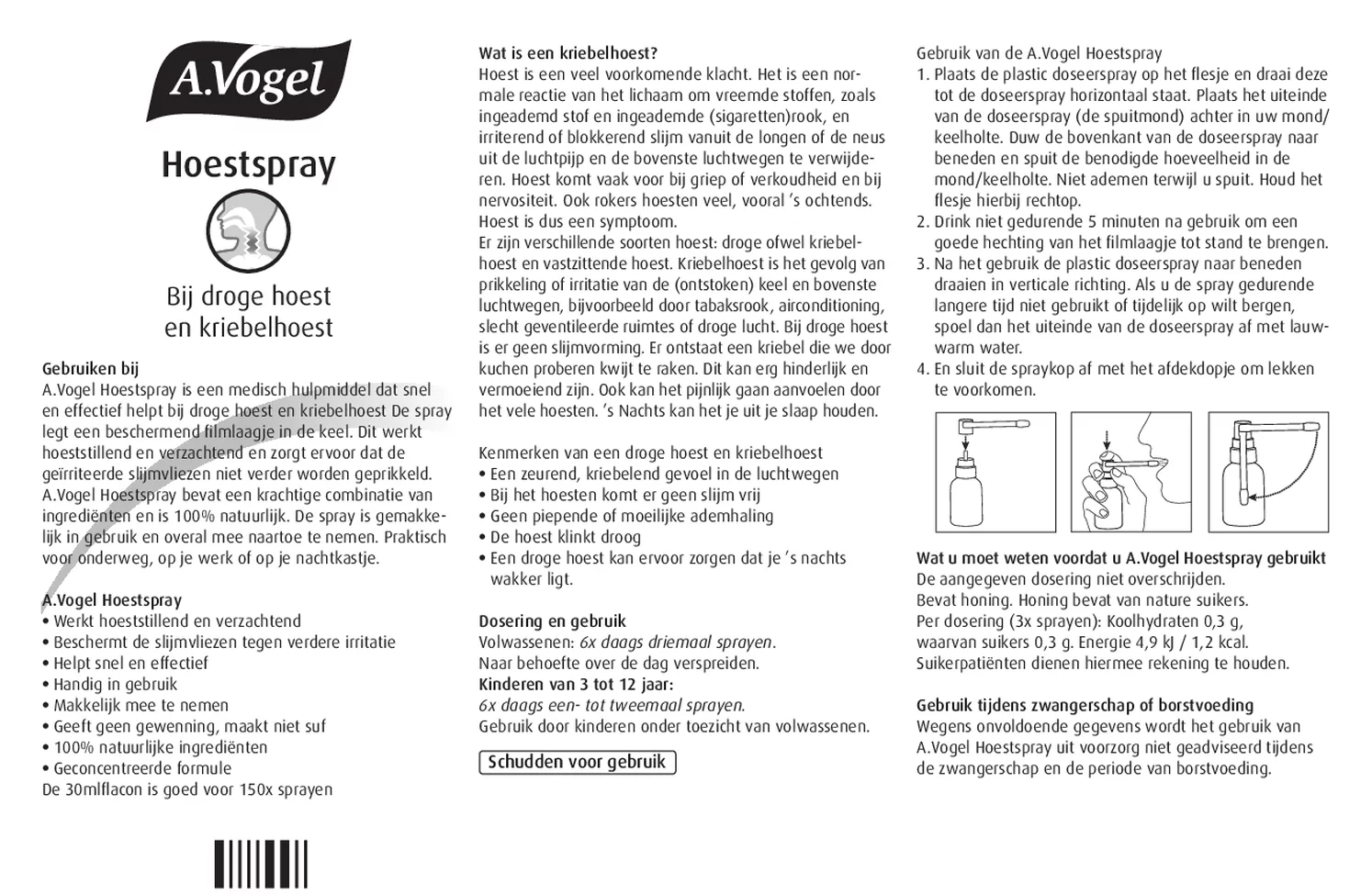 Keelspray 30ML + Hoestspray Droge Kriebelhoest 30ML Combiverpakking afbeelding van document #1, gebruiksaanwijzing