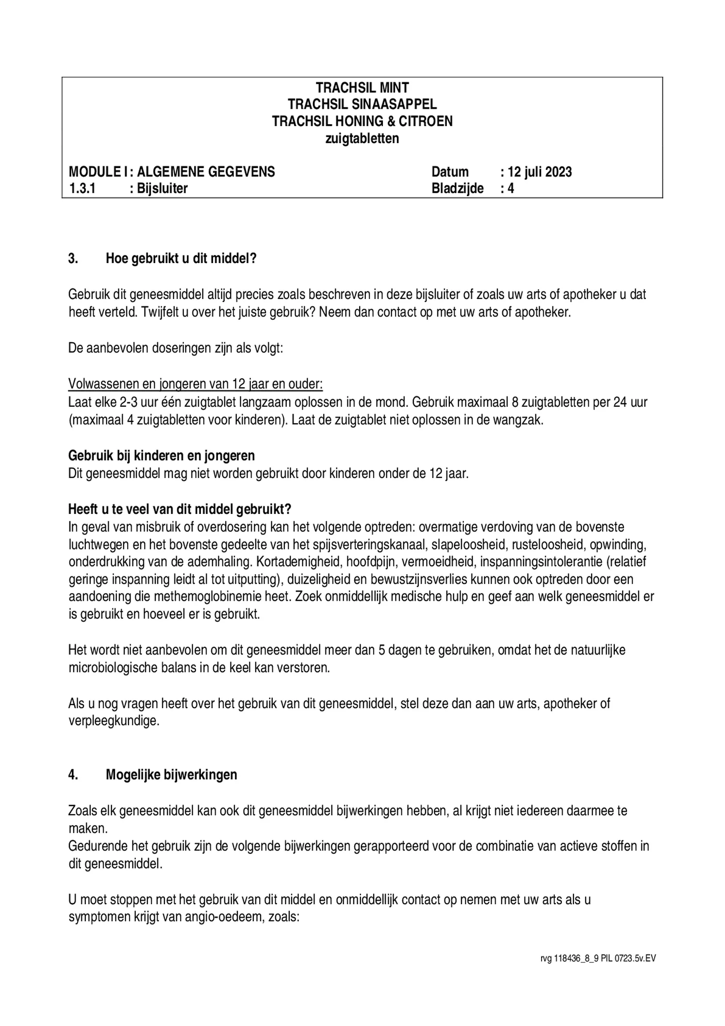 Trachsil Honing & Citroen Zuigtabletten afbeelding van document #4, bijsluiter