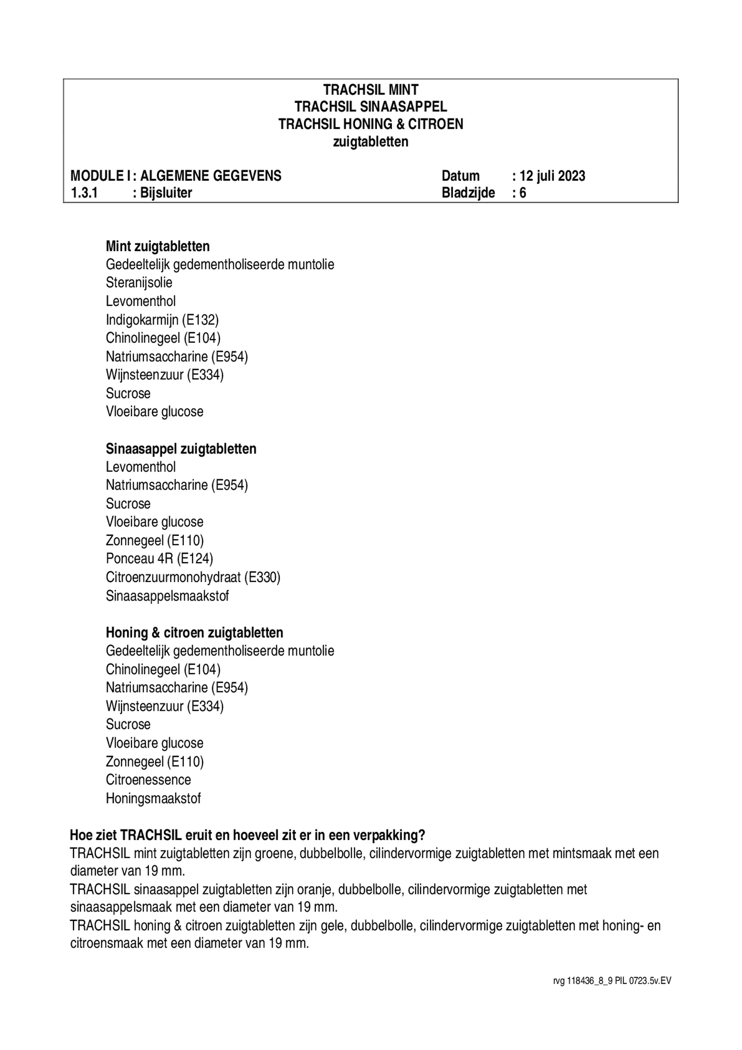 Trachsil Honing & Citroen Zuigtabletten afbeelding van document #6, bijsluiter