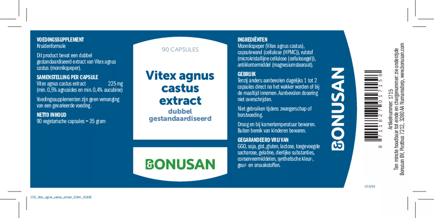 Vitex Agnus Castus Extract Capsules afbeelding van document #1, etiket