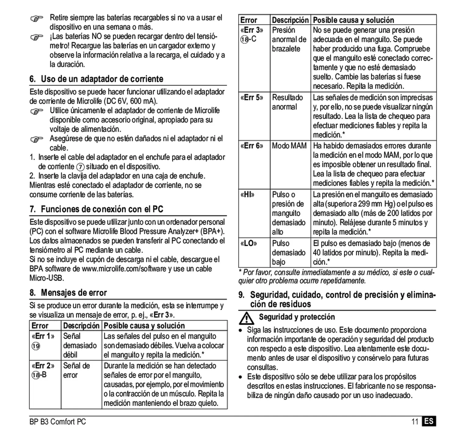 Microlife BP Bloeddrukmeter B3 Comfort PC afbeelding van document #13, gebruiksaanwijzing