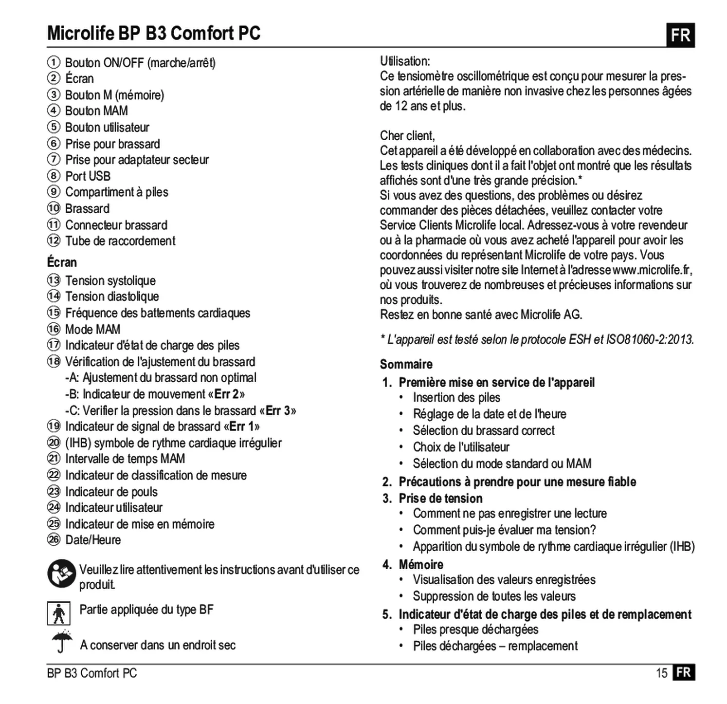 Microlife BP Bloeddrukmeter B3 Comfort PC afbeelding van document #17, gebruiksaanwijzing