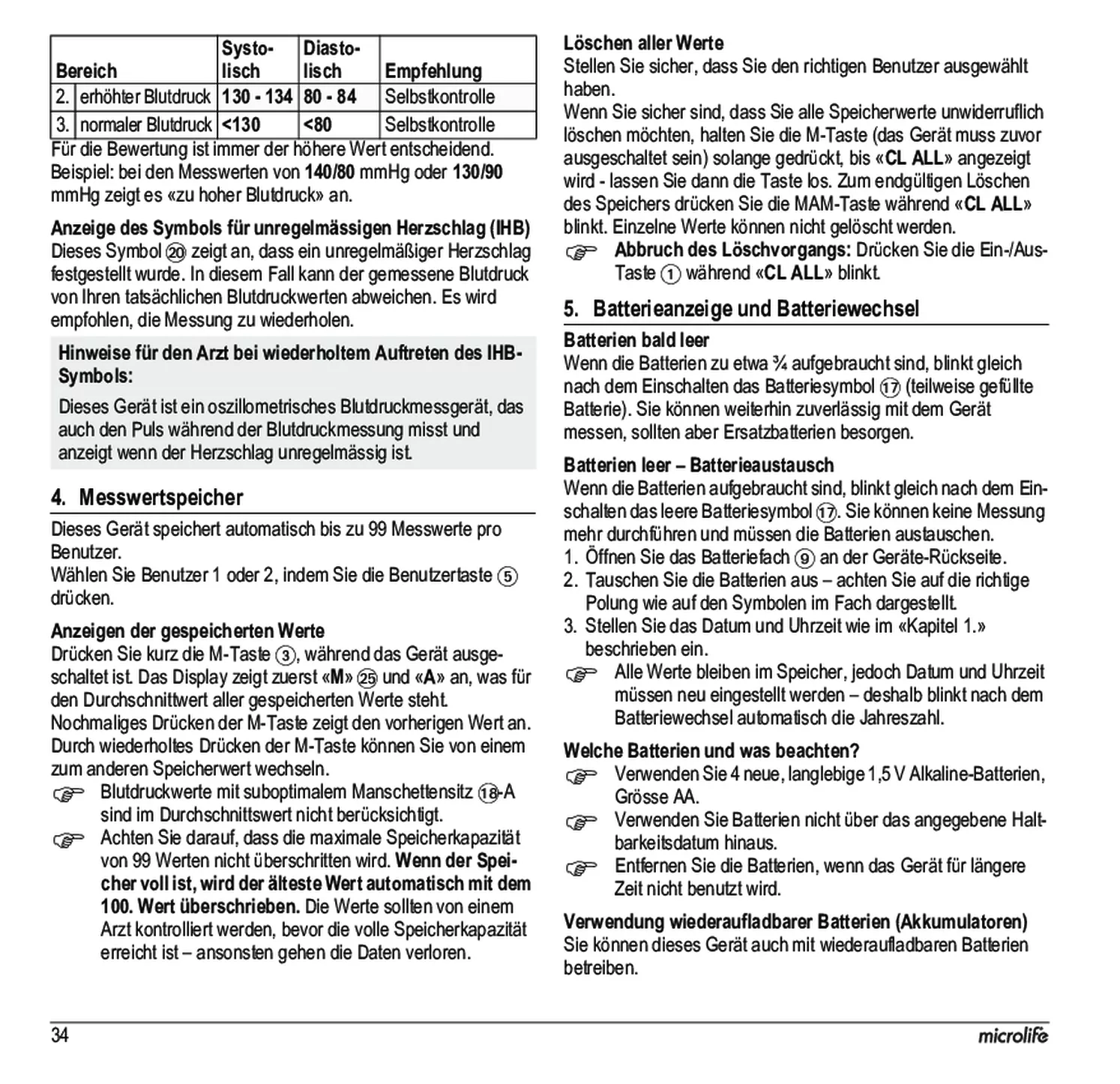 Microlife BP Bloeddrukmeter B3 Comfort PC afbeelding van document #36, gebruiksaanwijzing