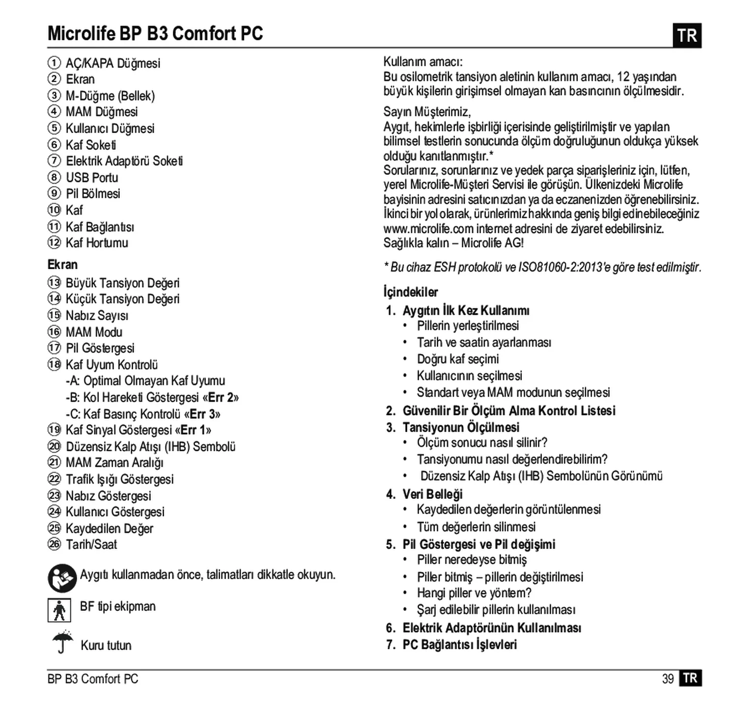 Microlife BP Bloeddrukmeter B3 Comfort PC afbeelding van document #41, gebruiksaanwijzing