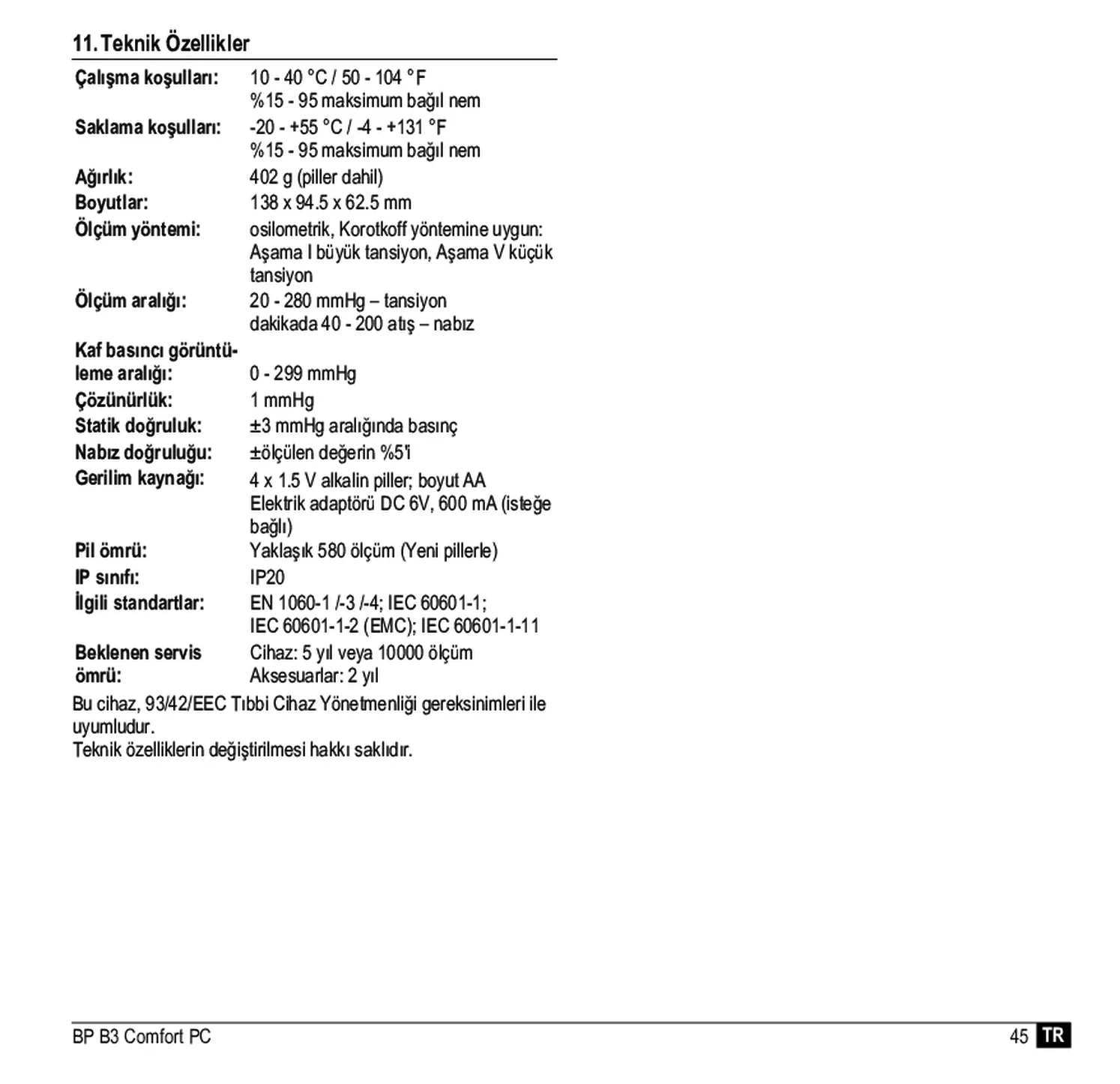 Microlife BP Bloeddrukmeter B3 Comfort PC afbeelding van document #47, gebruiksaanwijzing