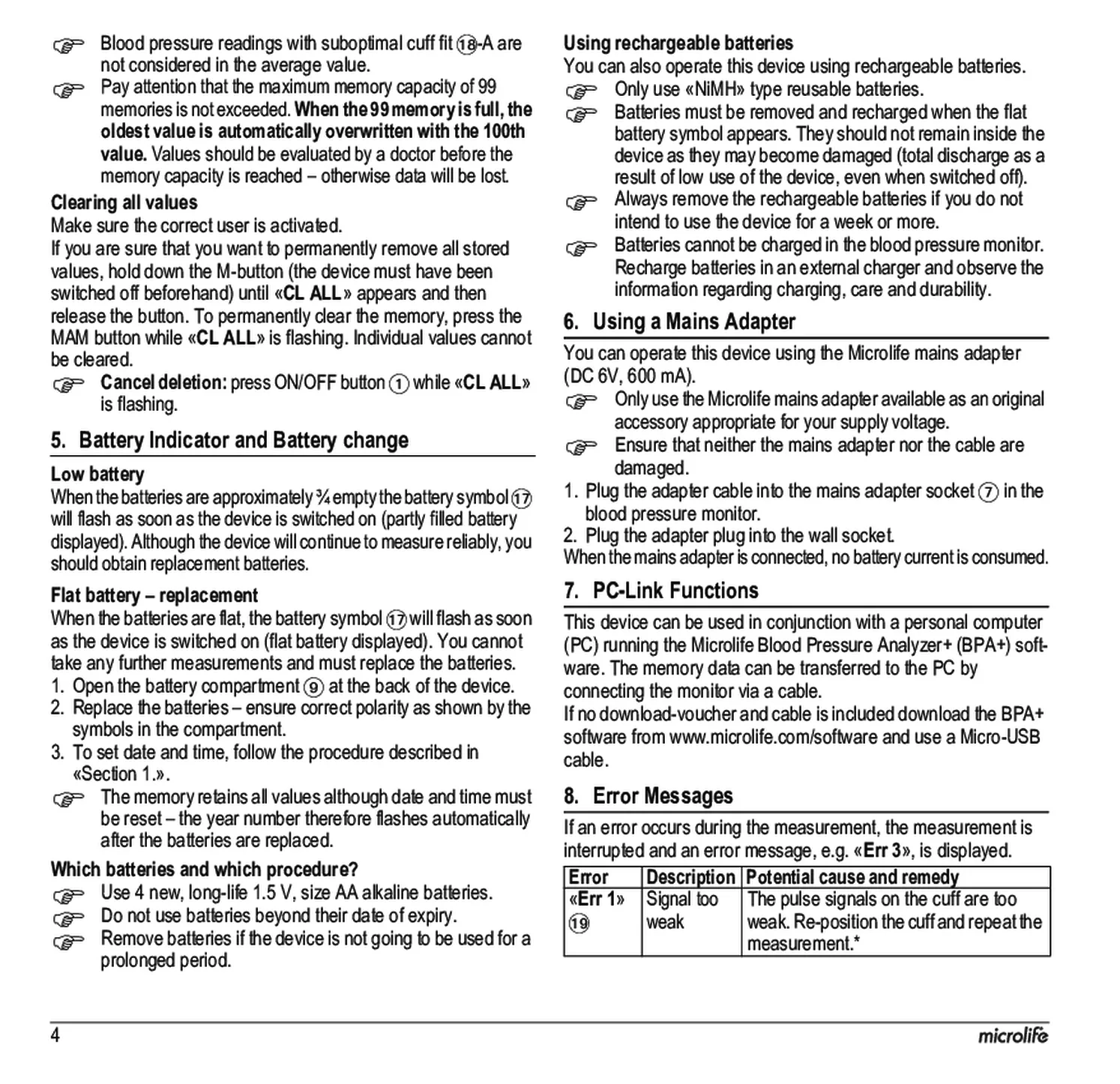 Microlife BP Bloeddrukmeter B3 Comfort PC afbeelding van document #6, gebruiksaanwijzing