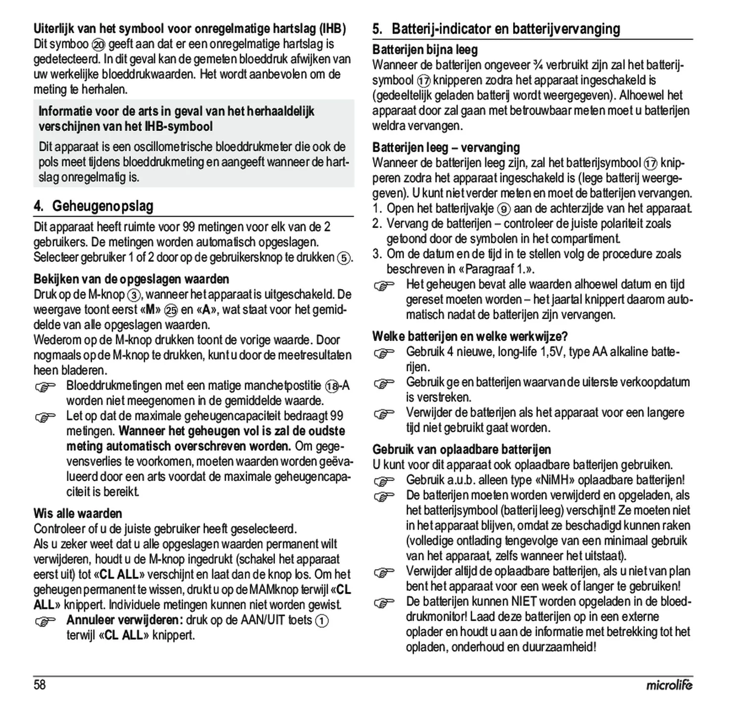 Microlife BP Bloeddrukmeter B3 Comfort PC afbeelding van document #60, gebruiksaanwijzing