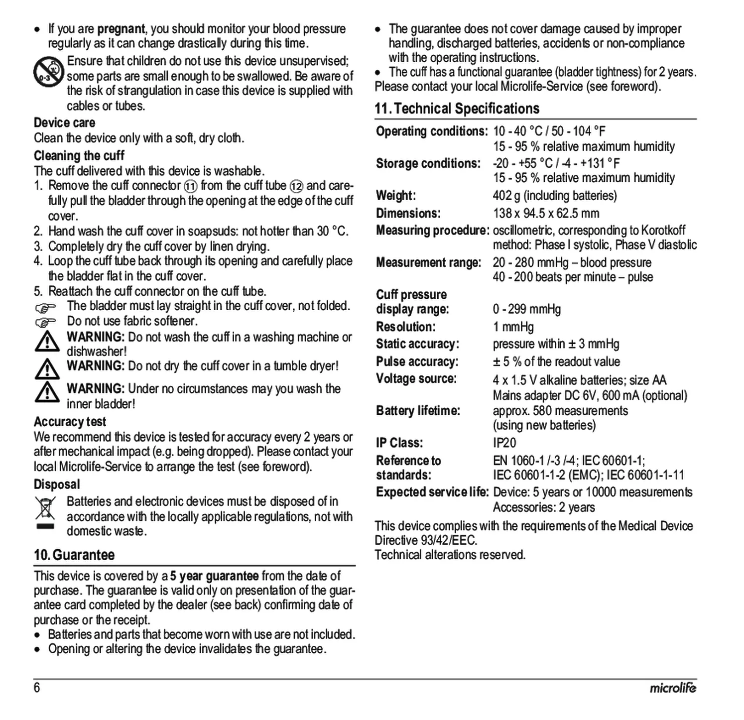 Microlife BP Bloeddrukmeter B3 Comfort PC afbeelding van document #8, gebruiksaanwijzing