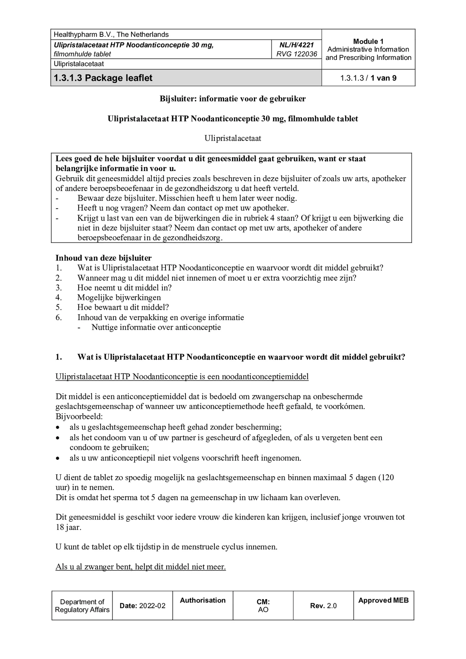 Noodanticonceptie afbeelding van document #1, bijsluiter