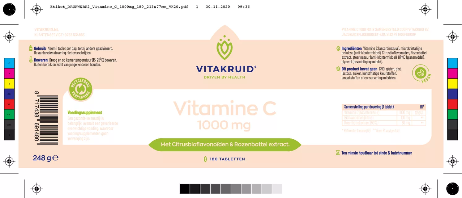 Vitamine C 1000MG afbeelding van document #1, etiket