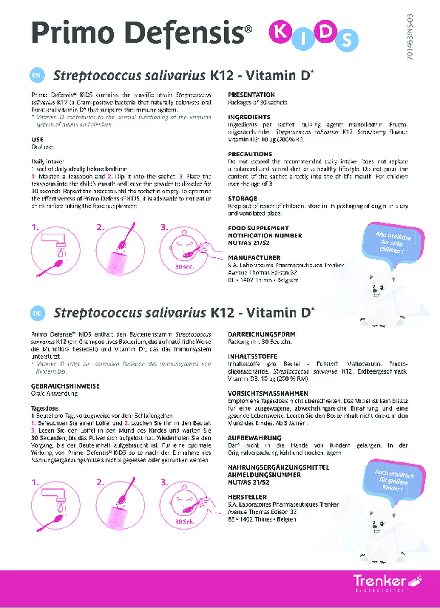 Primo Defensis Kids afbeelding van document #2, gebruiksaanwijzing