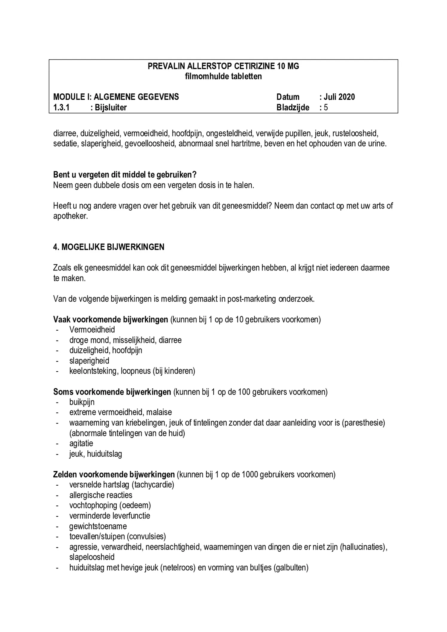 Allerstop 10mg Hooikoorts Tabletten afbeelding van document #5, bijsluiter