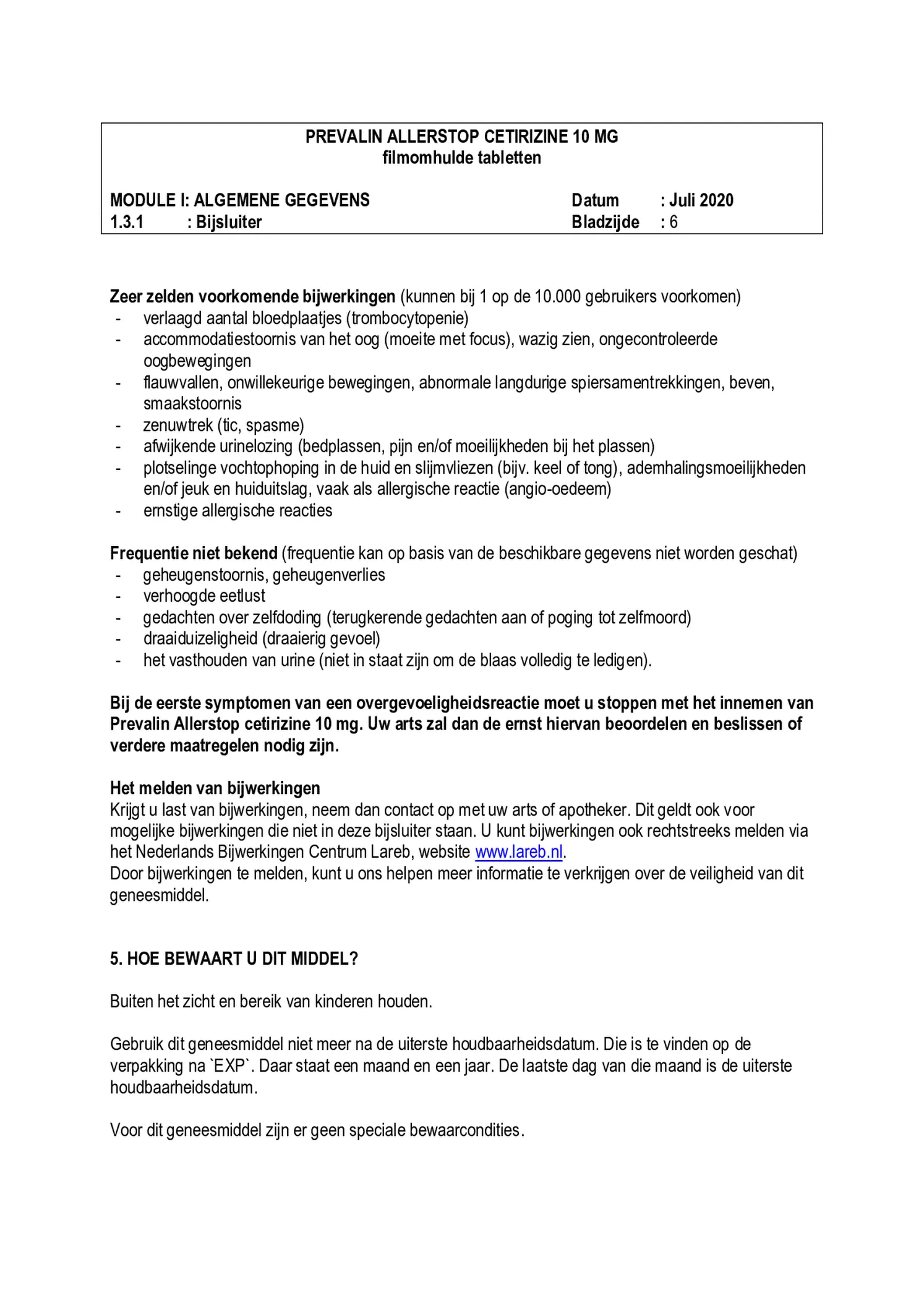 Allerstop 10mg Hooikoorts Tabletten afbeelding van document #6, bijsluiter