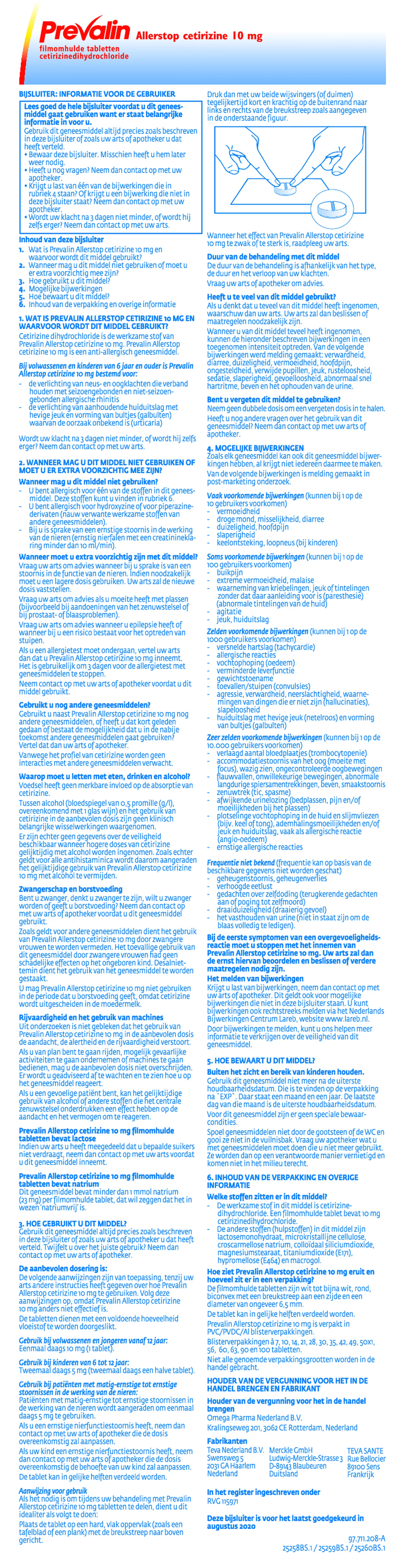 Allerstop 10mg Hooikoorts Tabletten afbeelding van document #1, bijsluiter