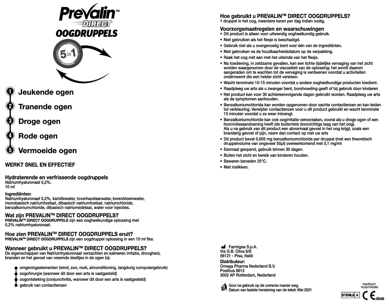 5-in-1 Direct Oogdruppels afbeelding van document #1, gebruiksaanwijzing