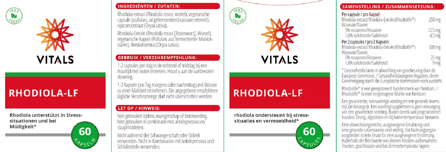 Rhodiola-LF Capsules afbeelding van document #1, etiket