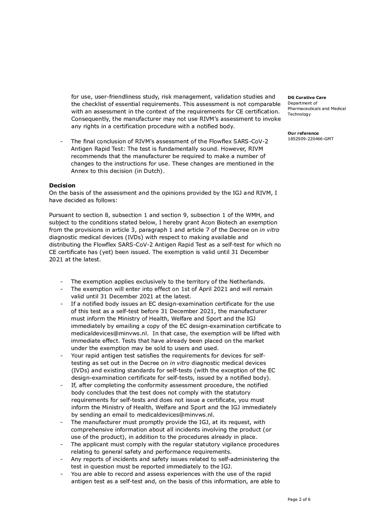 Flowflex Covid-19 Antigeen Sneltest afbeelding van document #8, informatiefolder