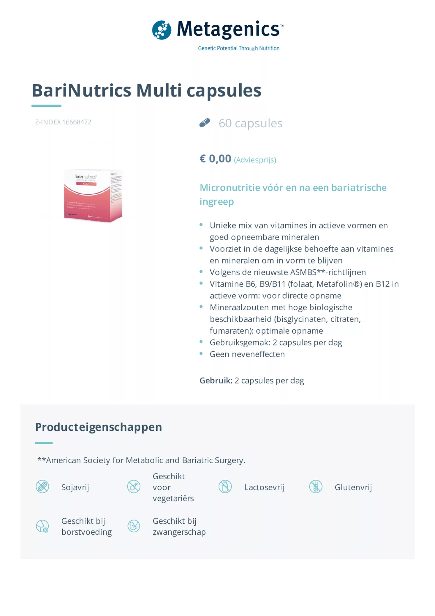 Barinutrics Multi Capsules afbeelding van document #1, gebruiksaanwijzing