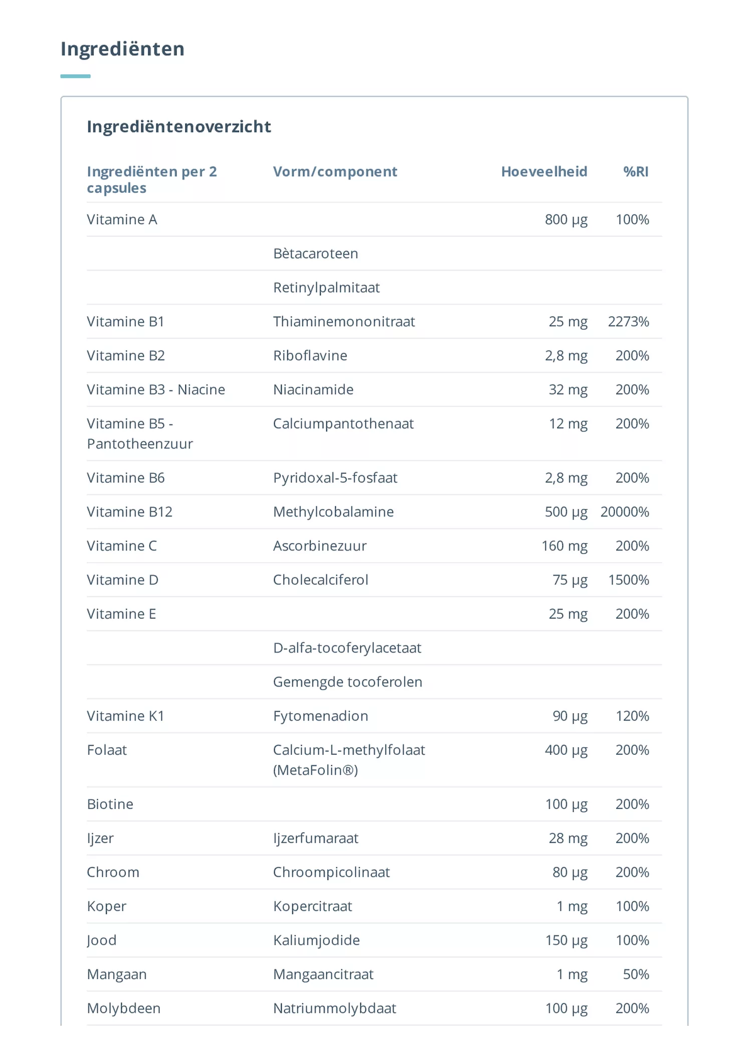 Barinutrics Multi Capsules afbeelding van document #2, gebruiksaanwijzing