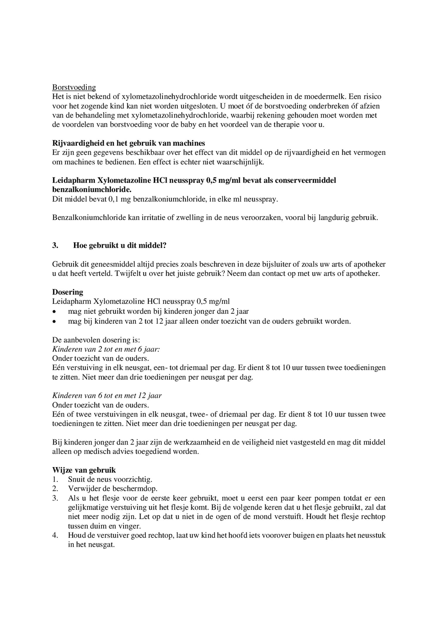 Xylometazoline HCl neusspray 0.5 mg/ml afbeelding van document #3, bijsluiter