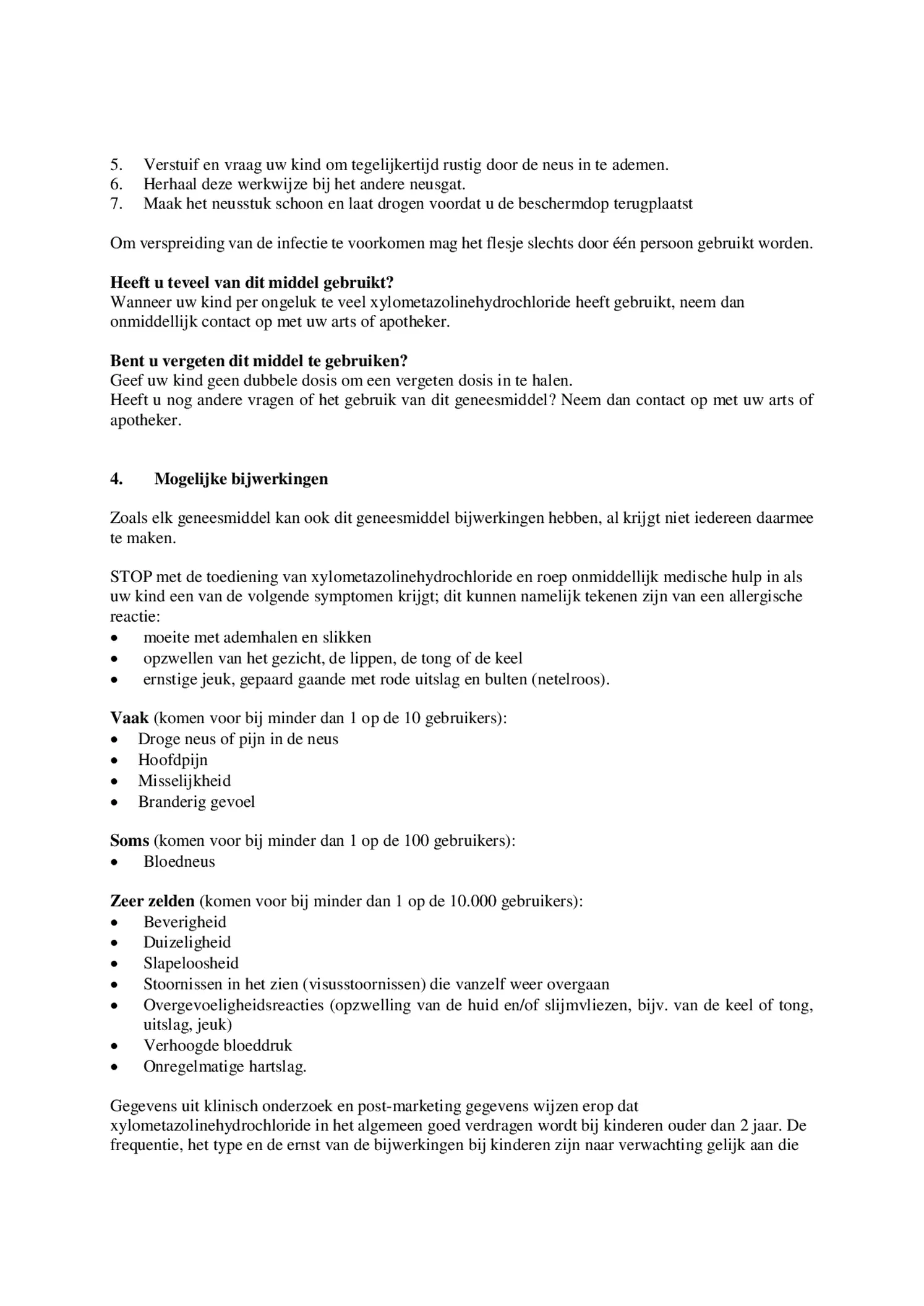 Xylometazoline HCl neusspray 0.5 mg/ml afbeelding van document #4, bijsluiter