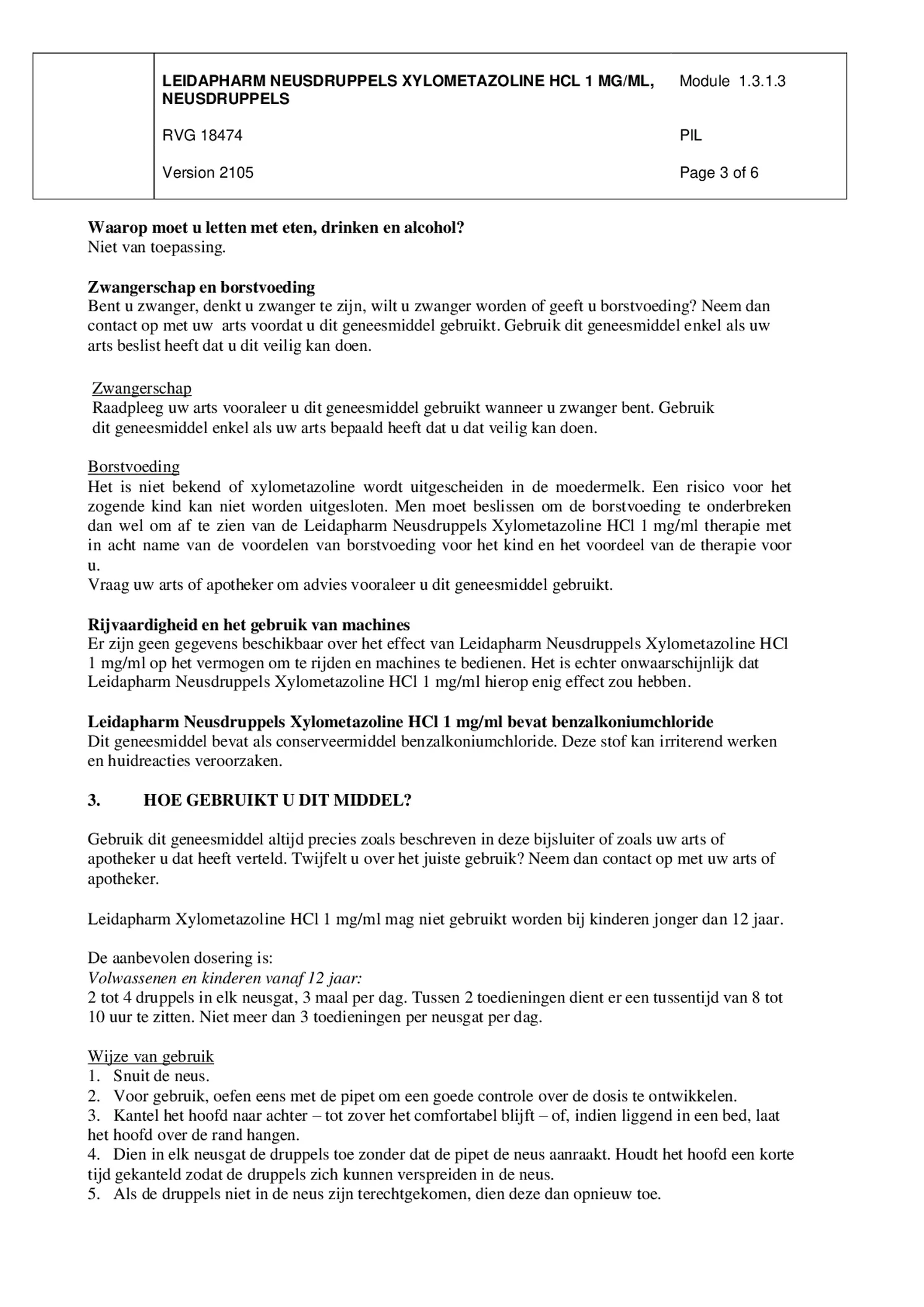 Neusdruppels Xylometazoline HCl 1 mg/ml afbeelding van document #3, bijsluiter