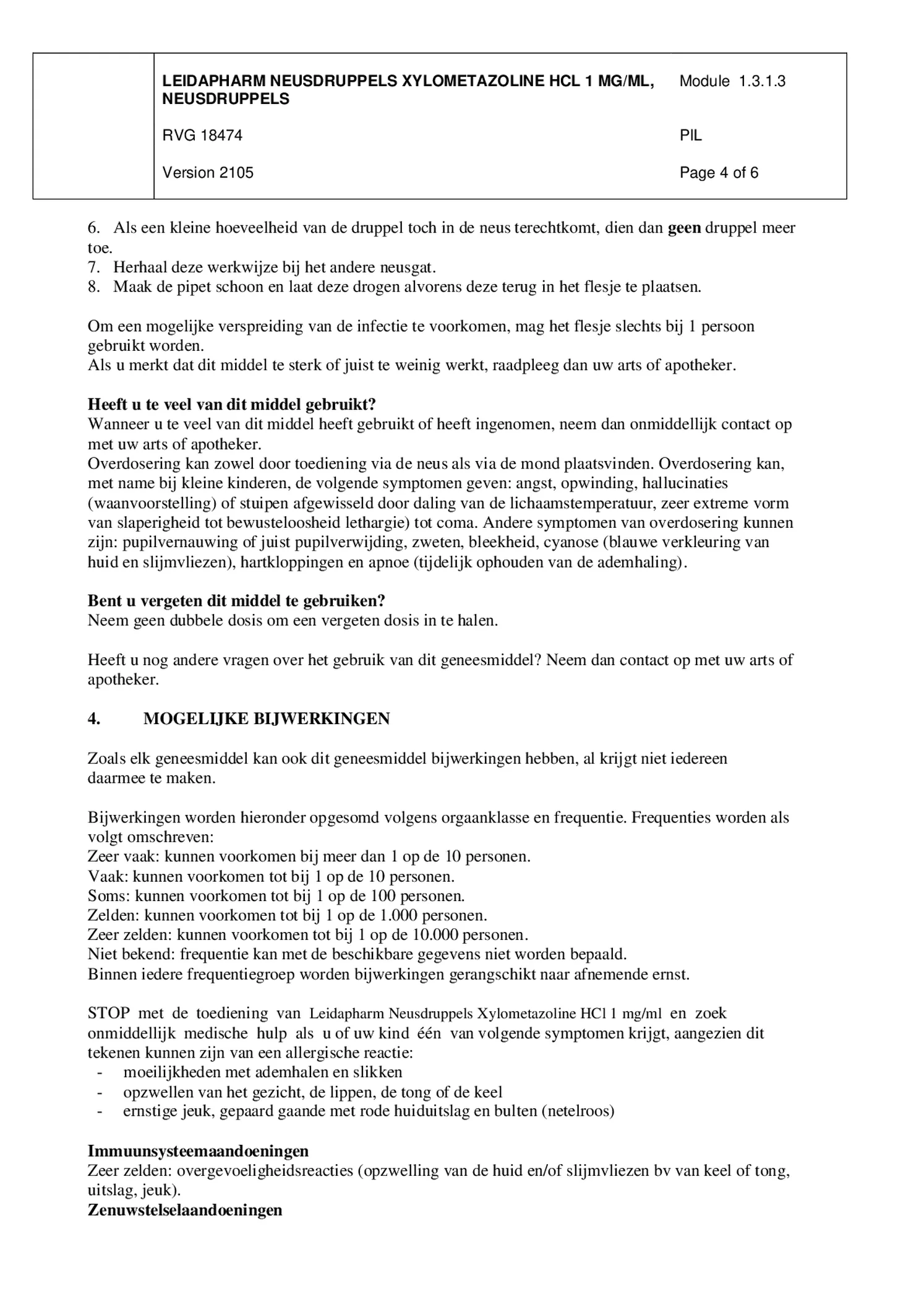 Neusdruppels Xylometazoline HCl 1 mg/ml afbeelding van document #4, bijsluiter