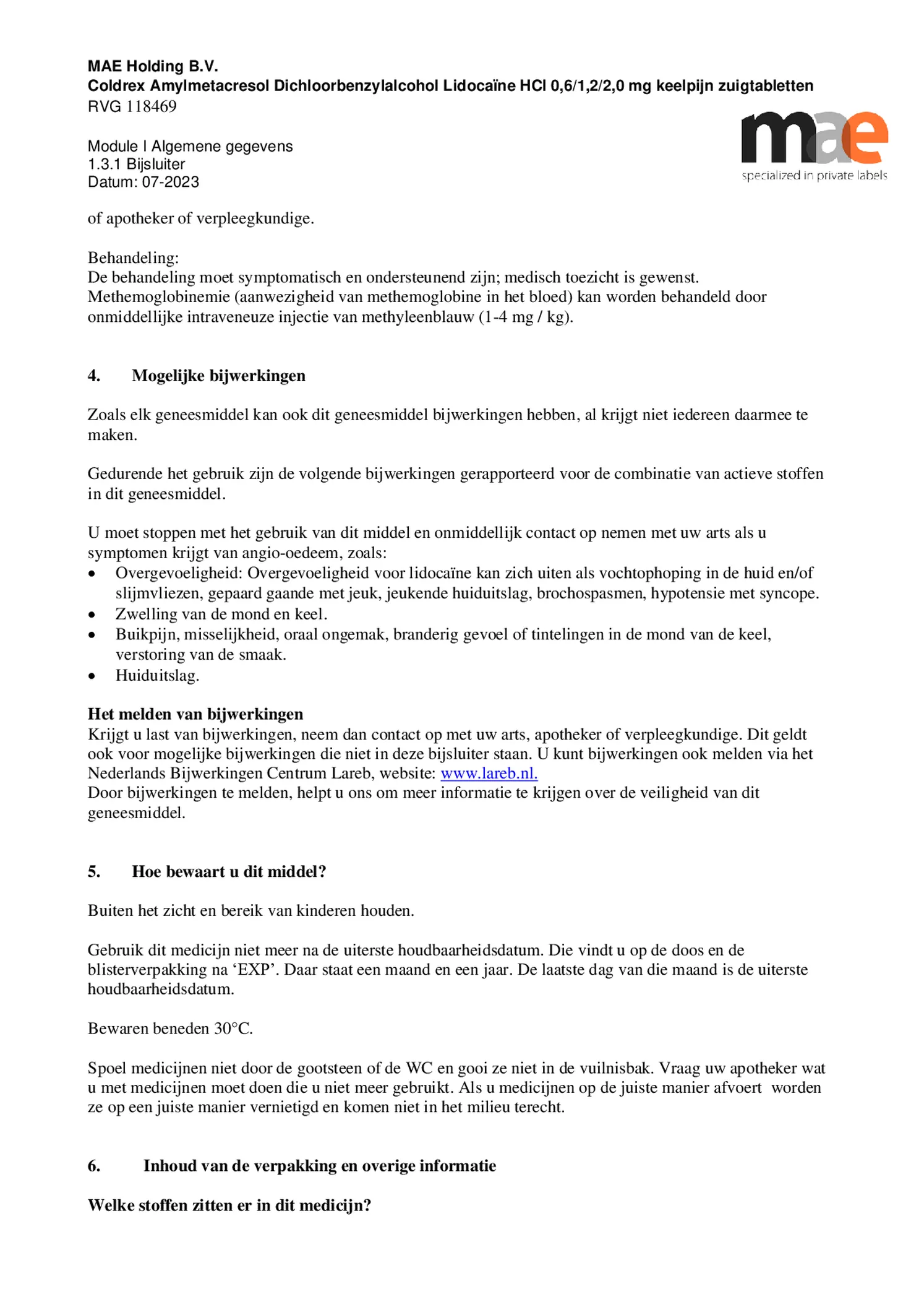 Keelpijn Zuigtabletten afbeelding van document #4, bijsluiter