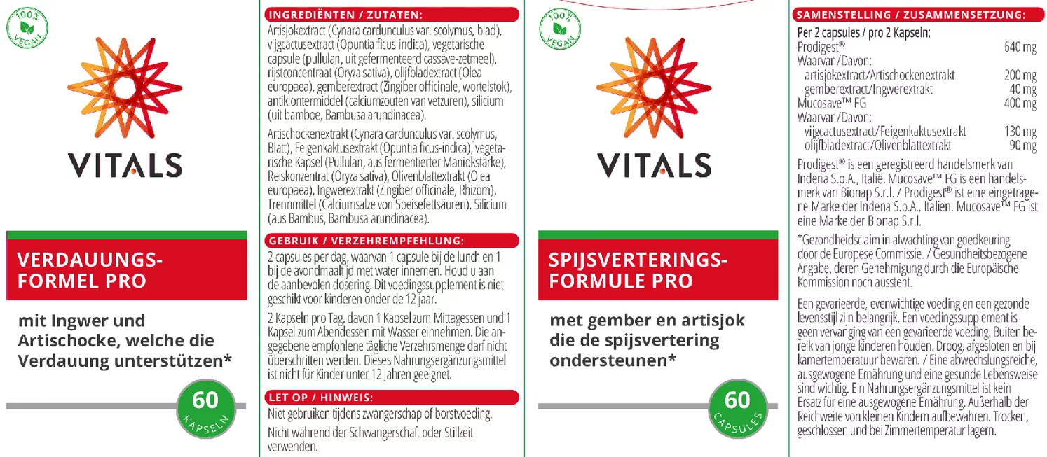 Spijsverteringsformule Pro Capsules afbeelding van document #1, etiket