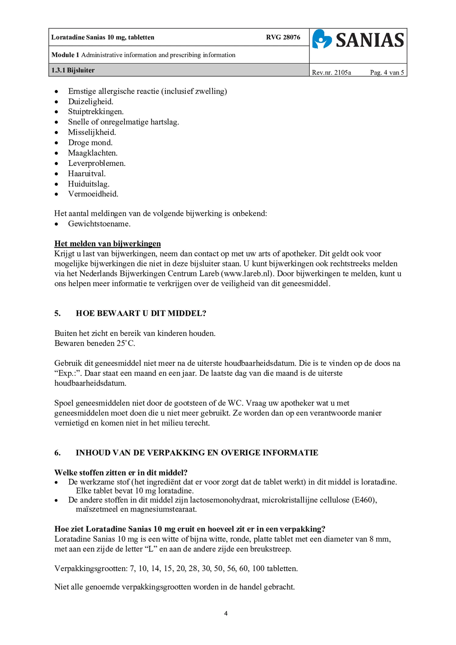 Loratadine 10mg Tabletten afbeelding van document #4, bijsluiter