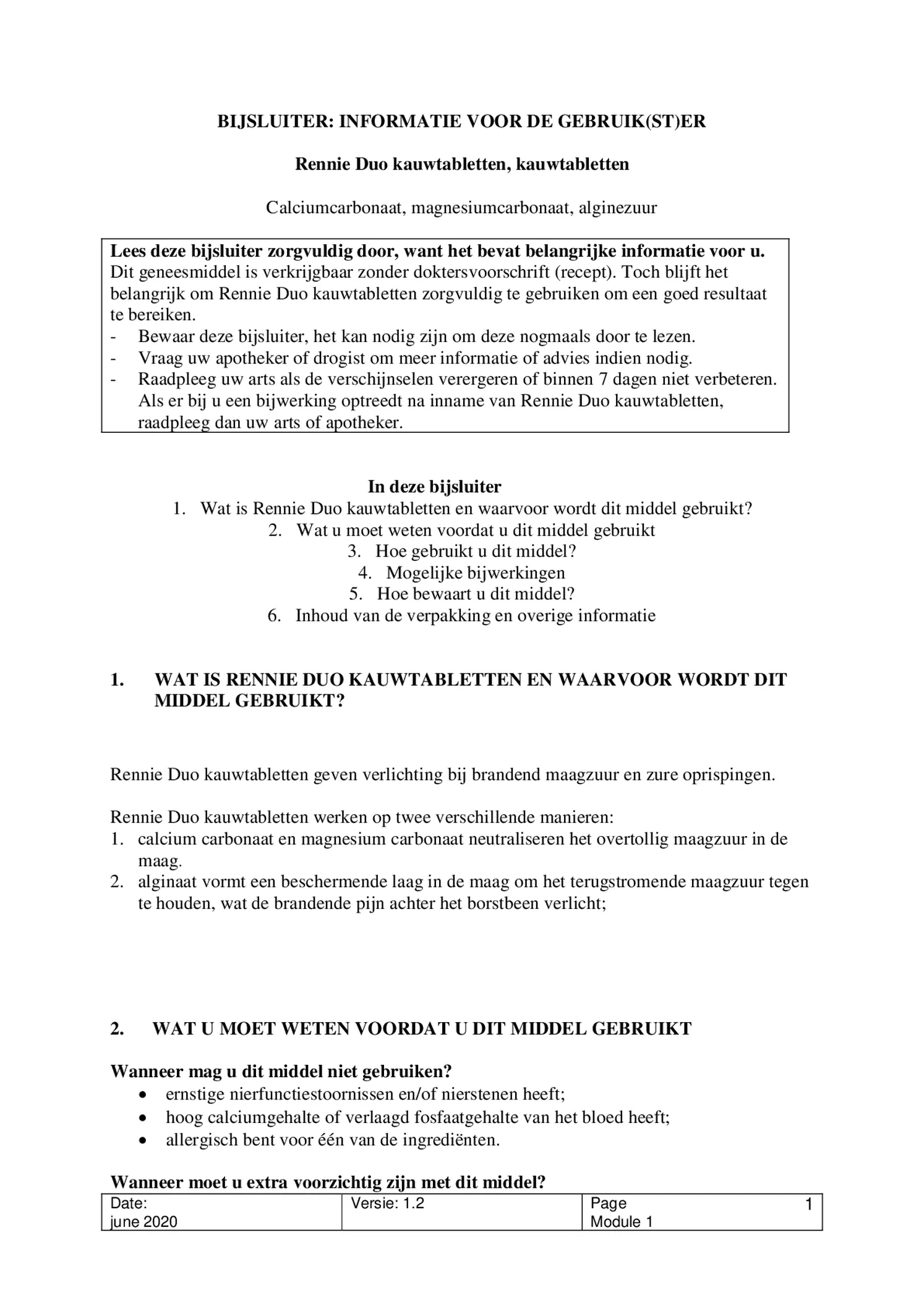 Duo Kauwtabletten afbeelding van document #1, bijsluiter