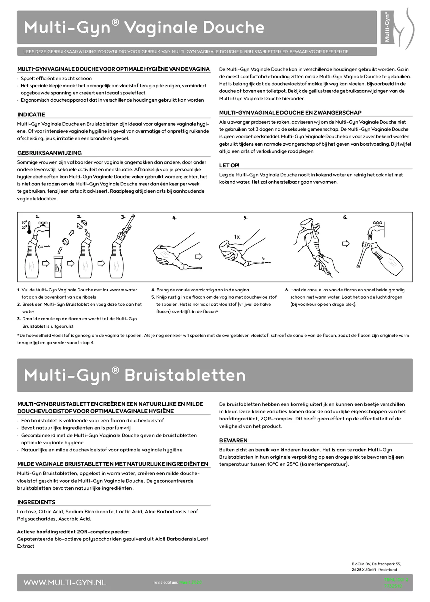 Vaginale Douche & Bruistabletten afbeelding van document #1, gebruiksaanwijzing