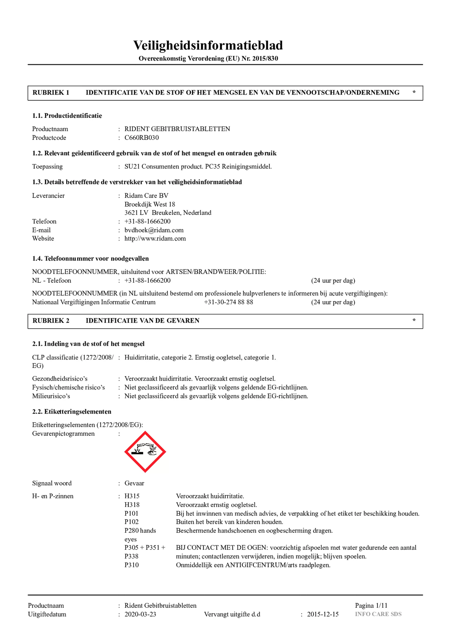 Gebitsbruistabletten Regular afbeelding van document #1, gebruiksaanwijzing