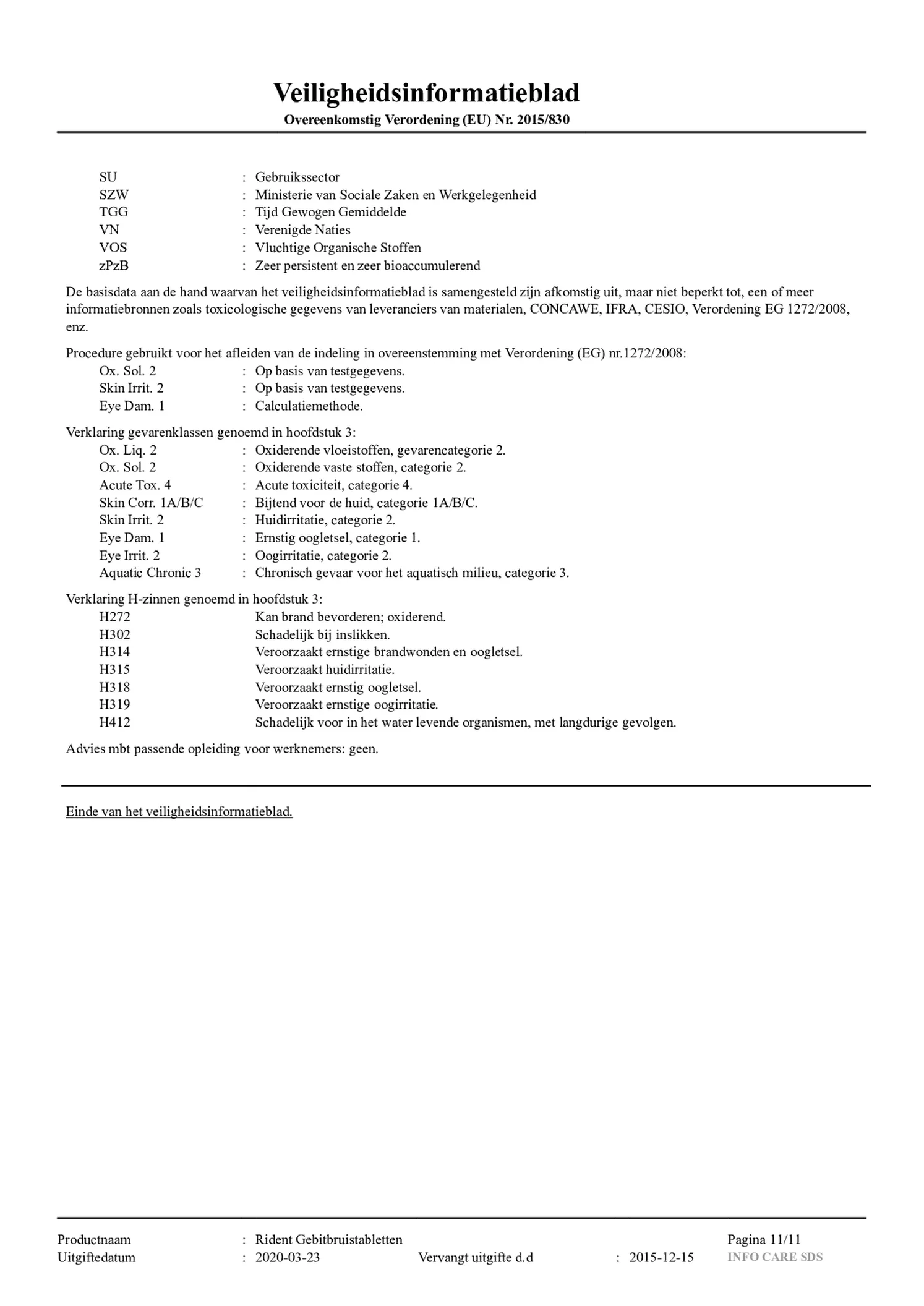 Gebitsbruistabletten Regular afbeelding van document #11, gebruiksaanwijzing