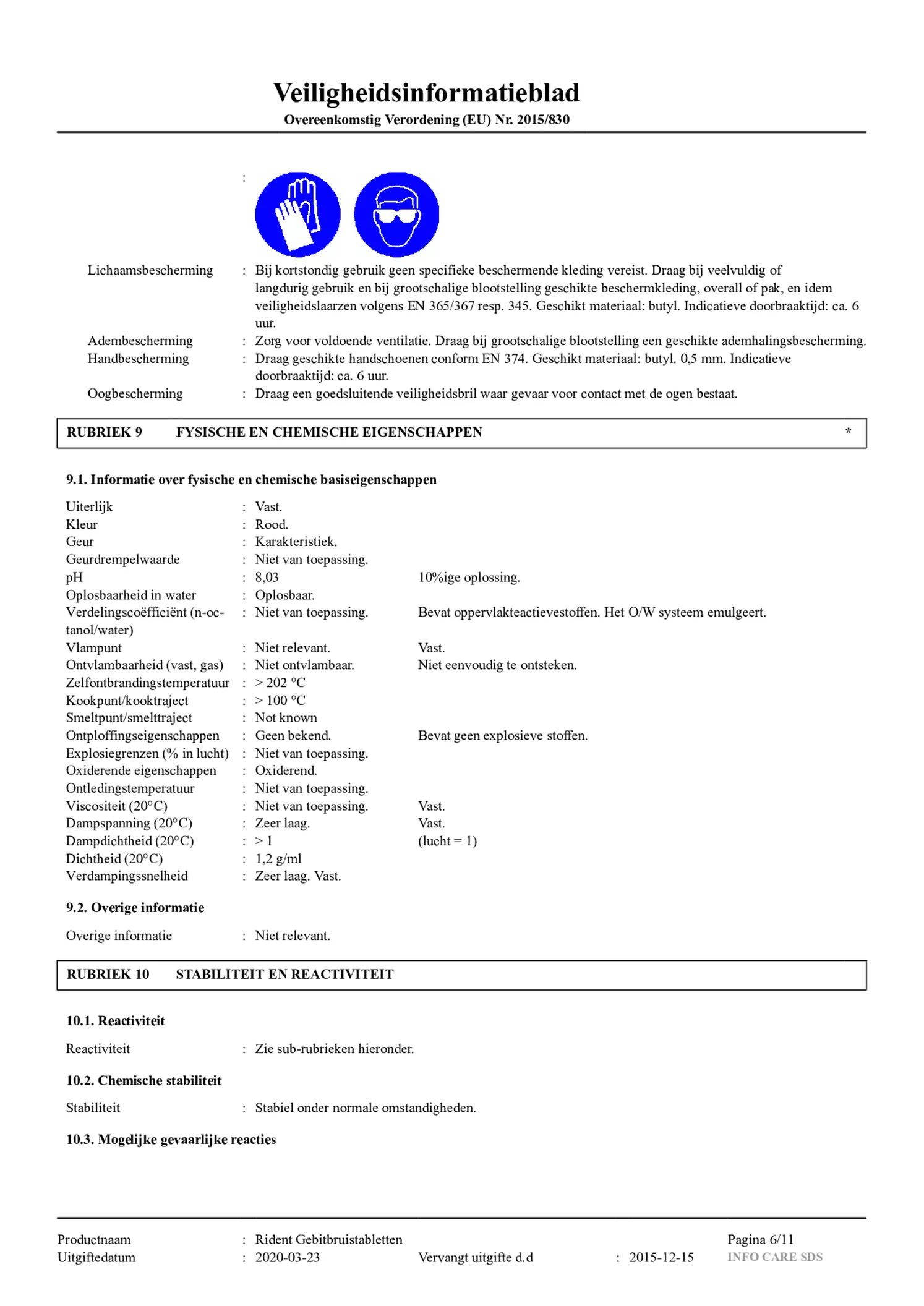 Gebitsbruistabletten Regular afbeelding van document #6, gebruiksaanwijzing