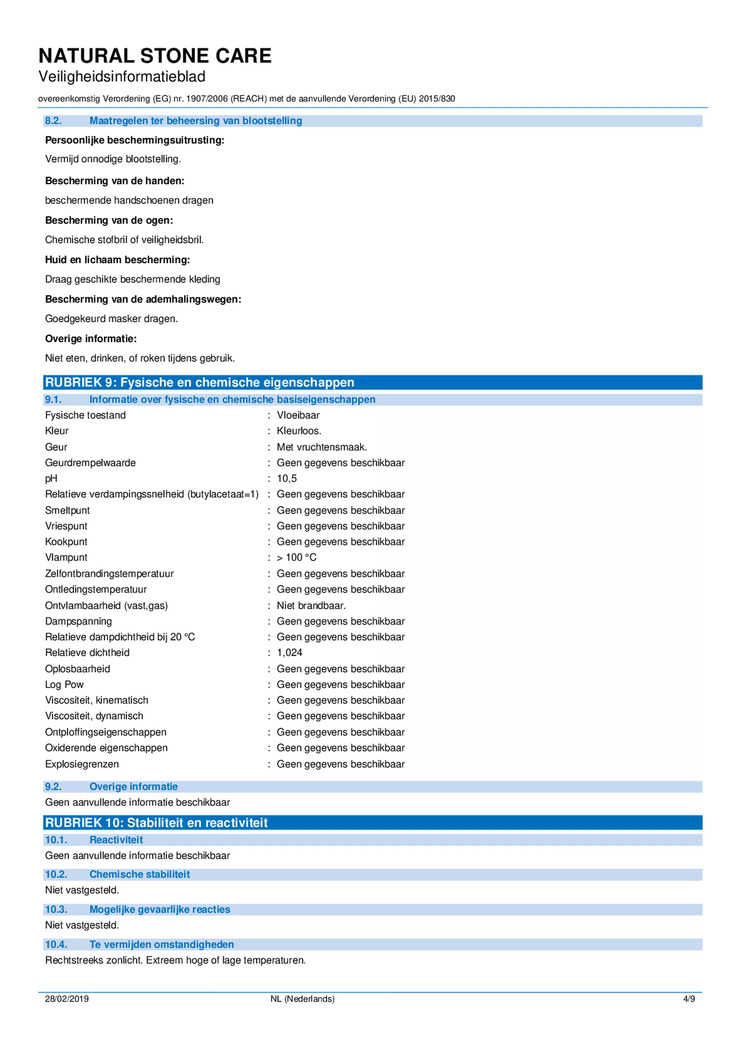 Natural Stone Care Natuursteen Reiniger afbeelding van document #4, informatiefolder