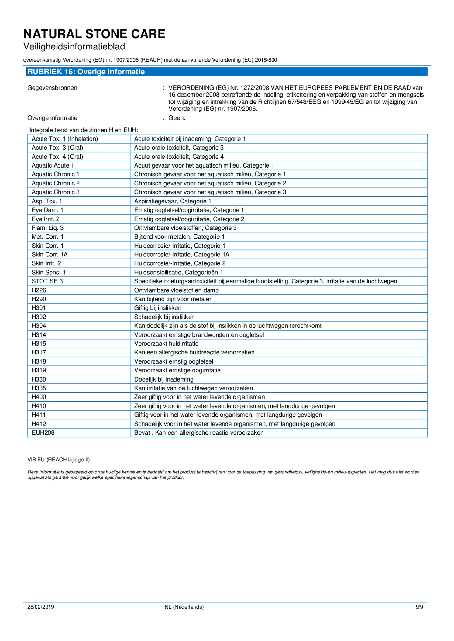 Natural Stone Care Natuursteen Reiniger afbeelding van document #9, informatiefolder