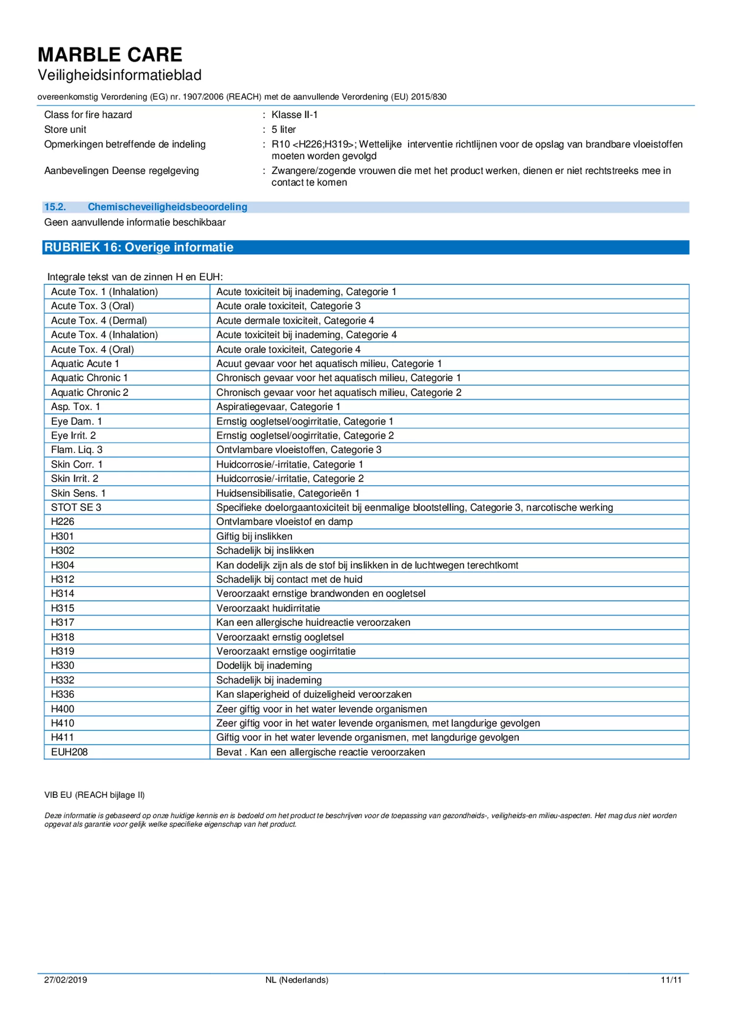 Marble Care Marmer Reiniger afbeelding van document #11, informatiefolder