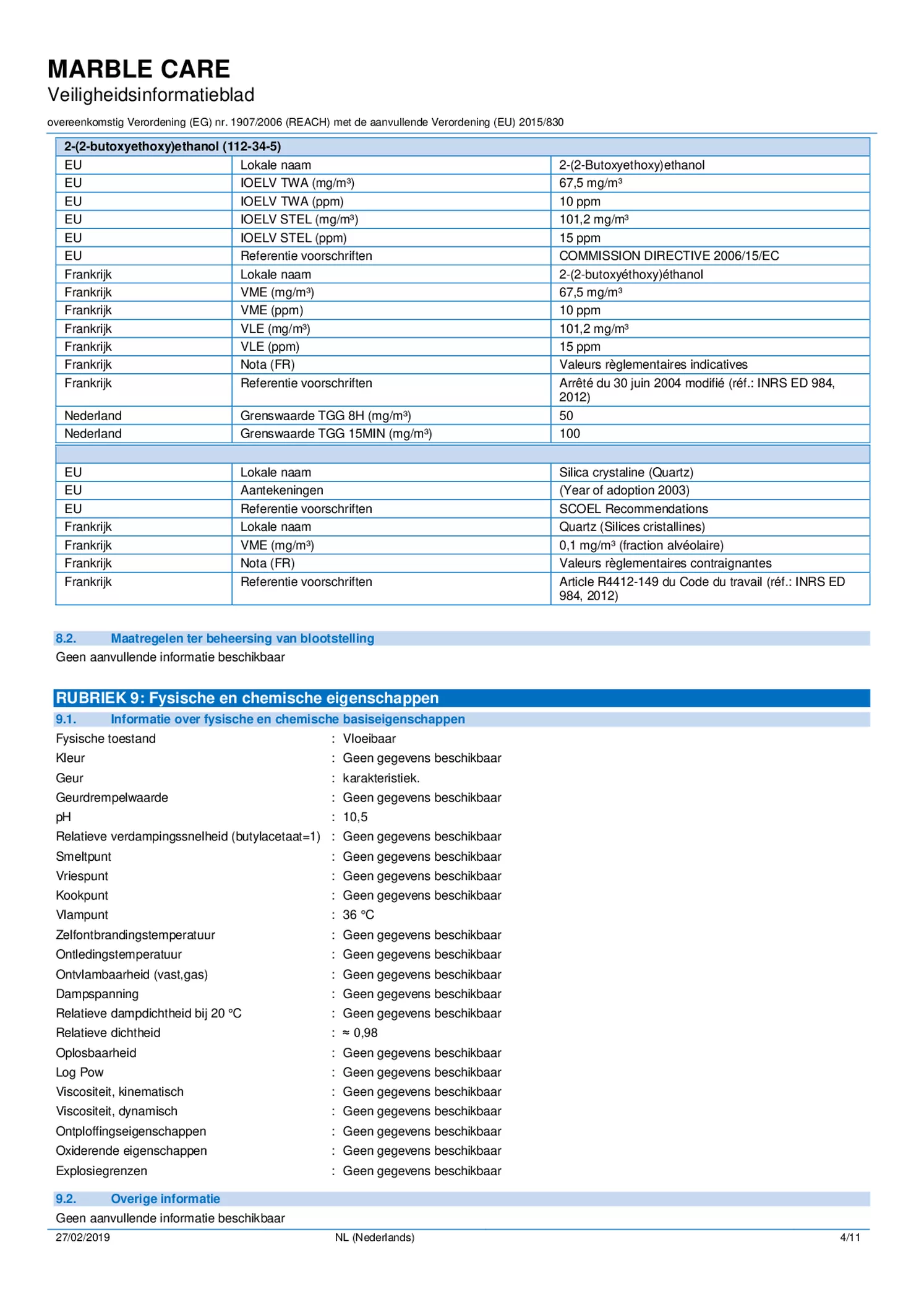 Marble Care Marmer Reiniger afbeelding van document #4, informatiefolder