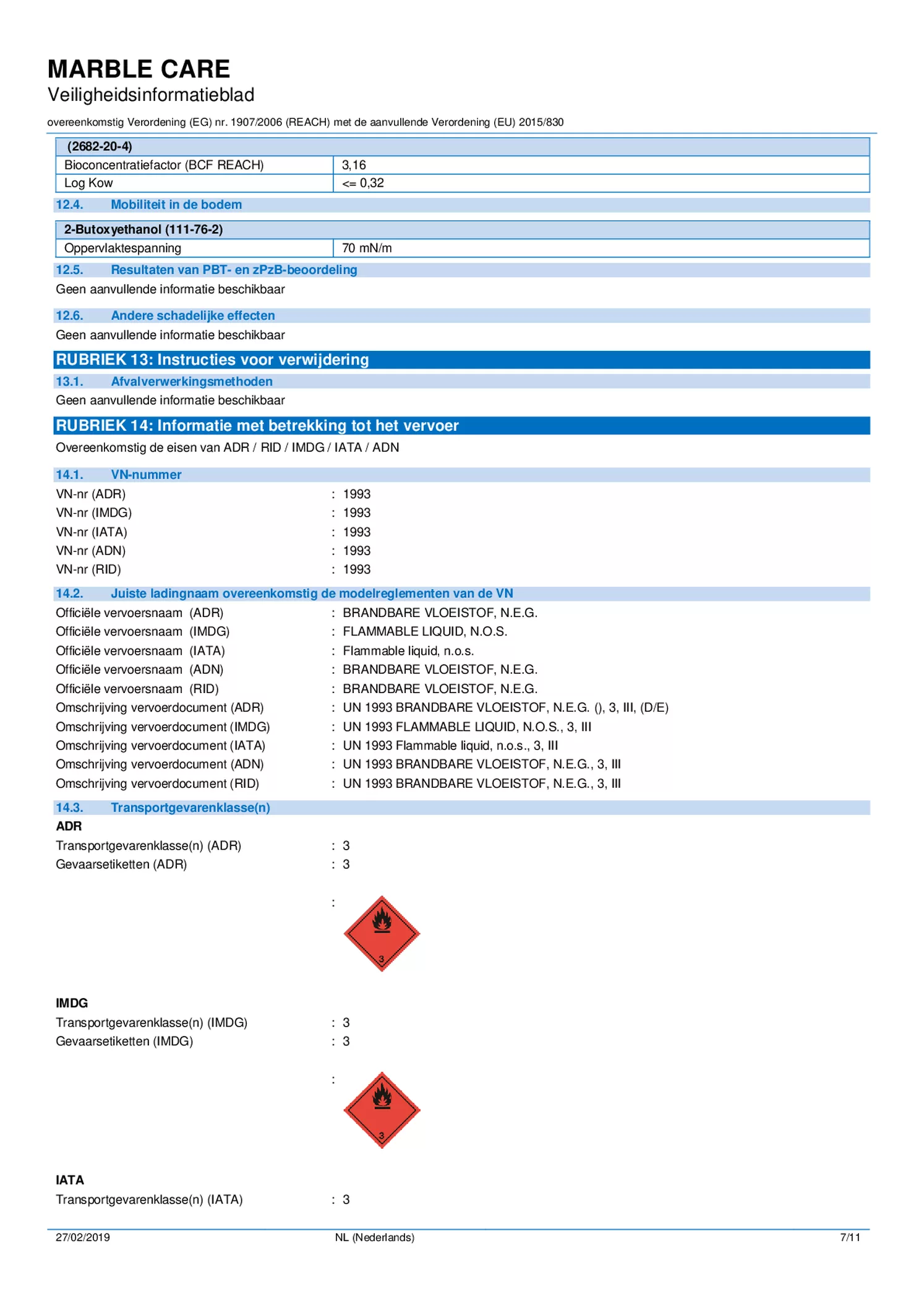 Marble Care Marmer Reiniger afbeelding van document #7, informatiefolder