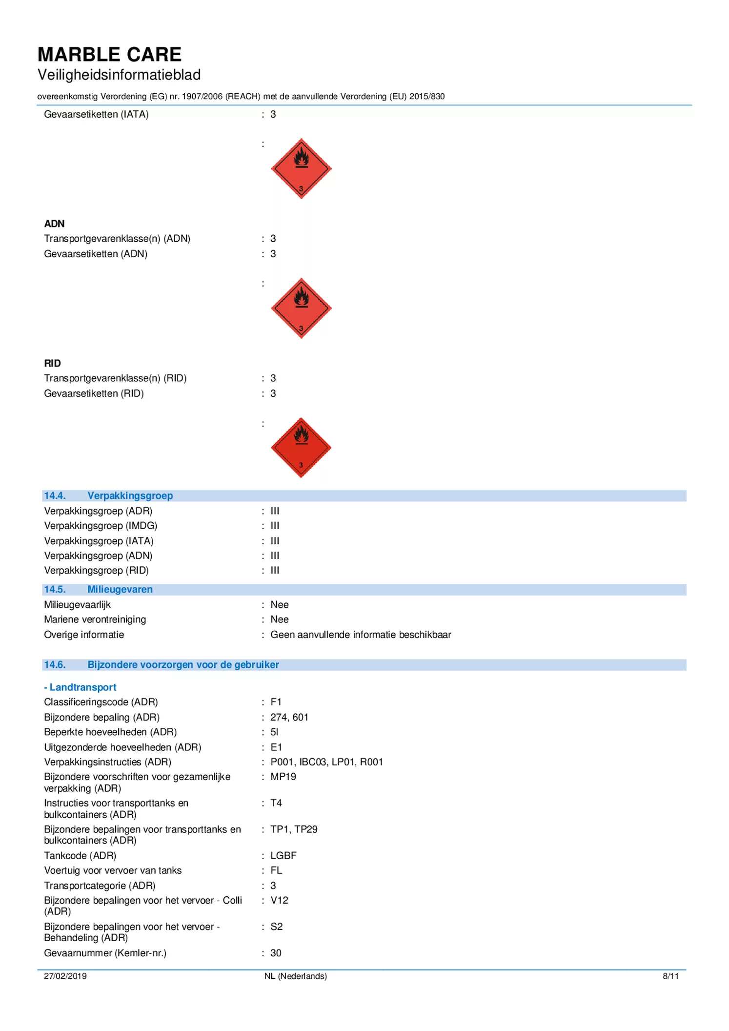 Marble Care Marmer Reiniger afbeelding van document #8, informatiefolder