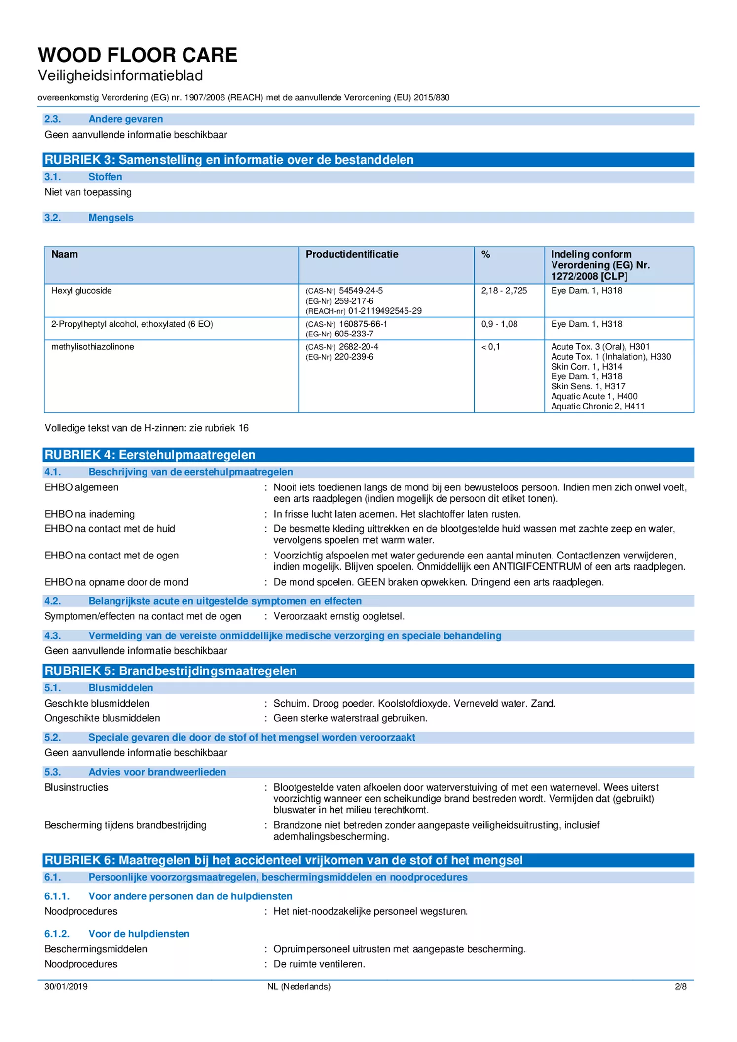 Wood Care Hout Reiniger afbeelding van document #2, informatiefolder