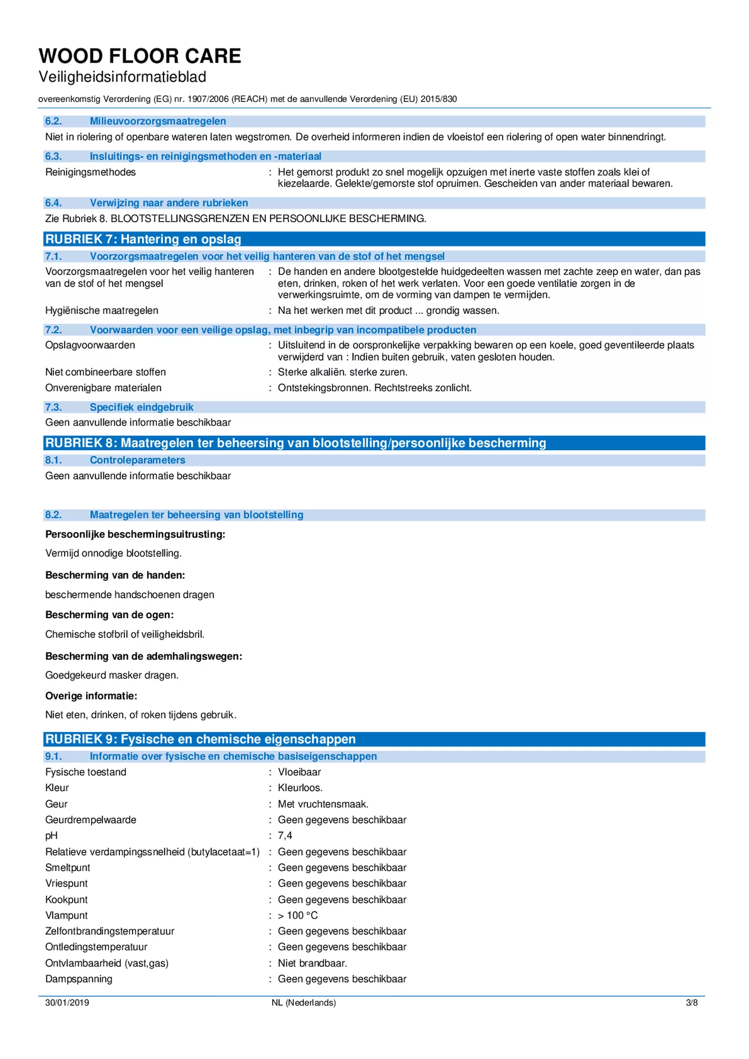 Wood Care Hout Reiniger afbeelding van document #3, informatiefolder