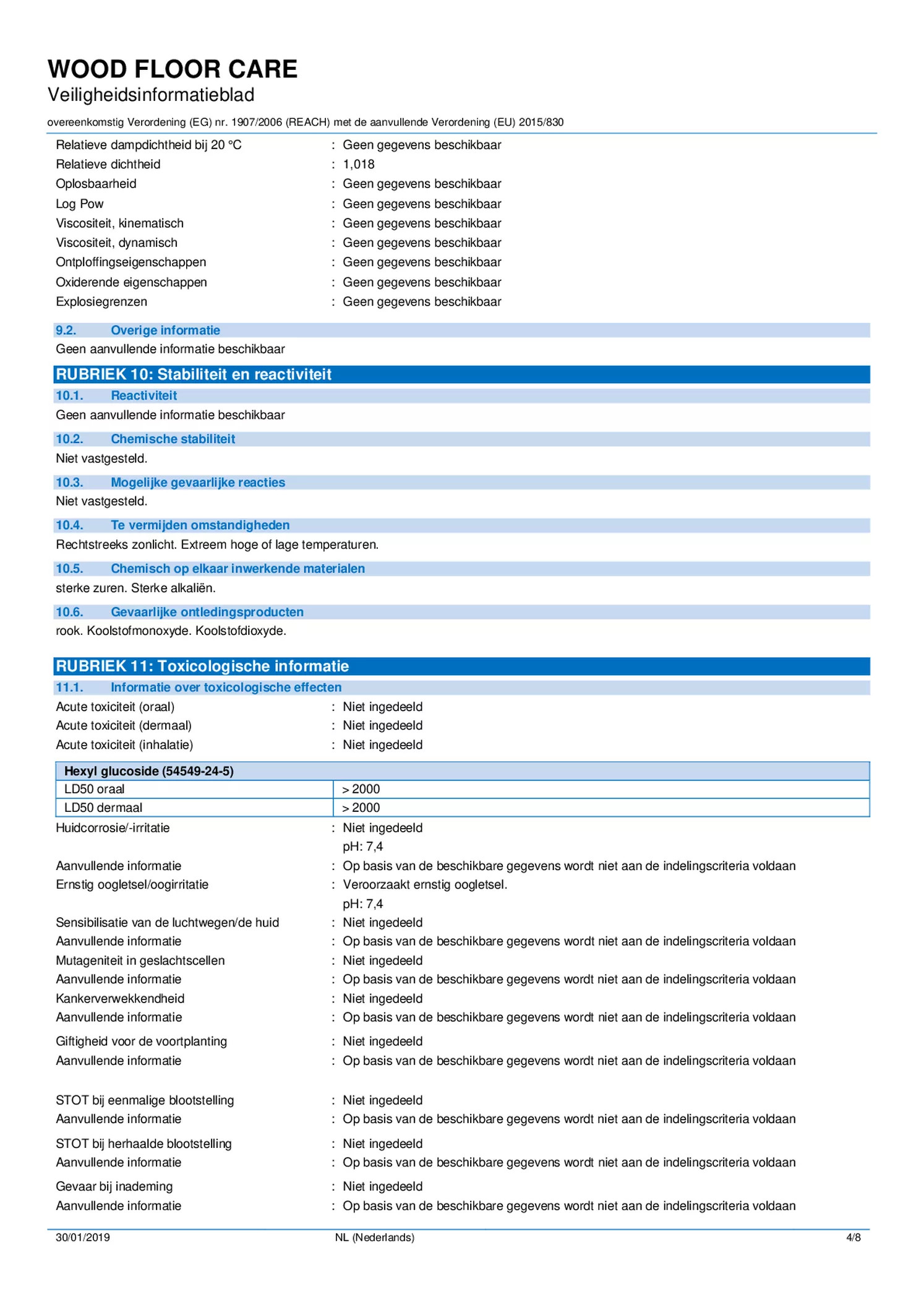 Wood Care Hout Reiniger afbeelding van document #4, informatiefolder